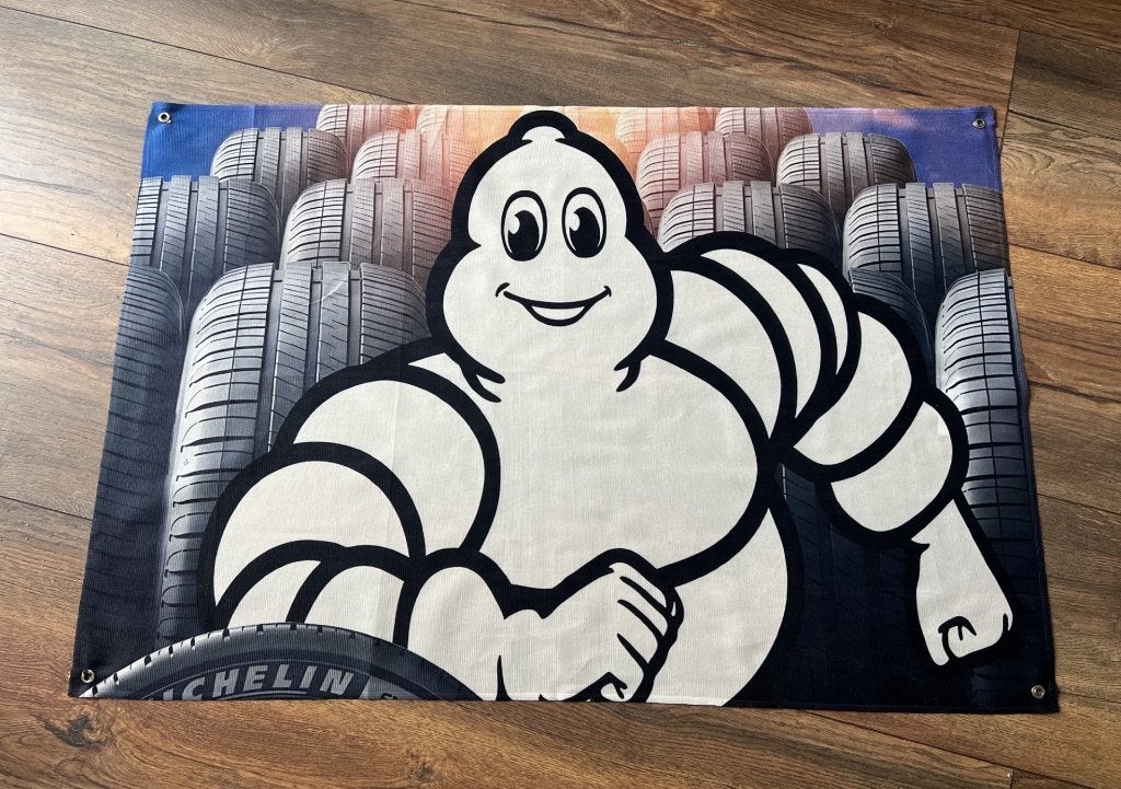 MICHELIN BANNER 40X60 CM MET BEVESTIGGTNGS OGEN HET IS DOEK, Ophalen of Verzenden, Nieuw