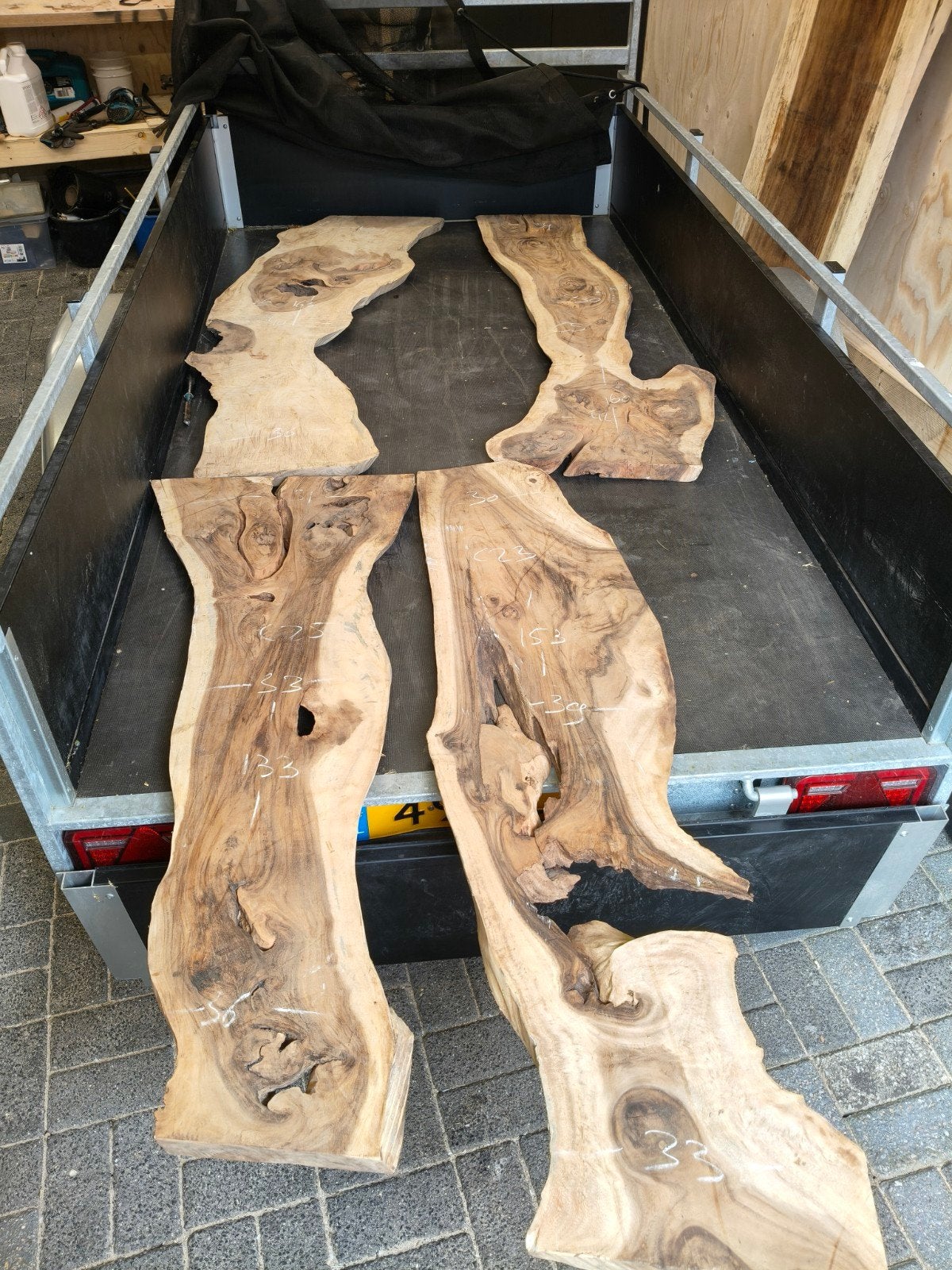 4 unieke boomstam planken suar hout, Ophalen, Minder dan 25 mm, Plank, Minder dan 200 cm