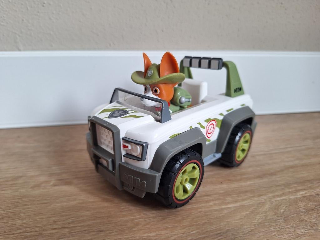 Paw Patrol Tracker's Jungle Cruiser met figuur, Kinderen en Baby's, Ophalen of Verzenden, Gebruikt