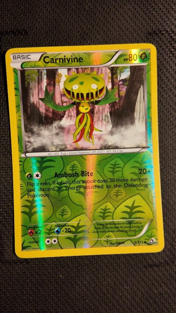 Carnivine 5 Legendary Treasures | Pokemon kaart, Ophalen, Zo goed als nieuw, Losse kaart, Foil