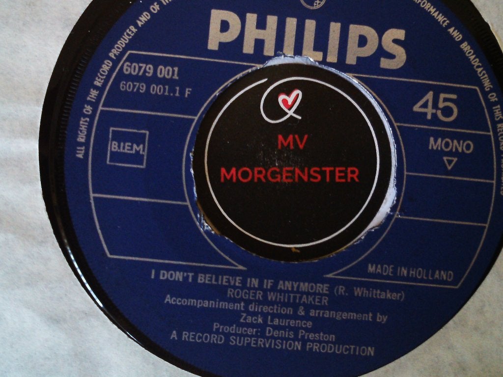 roger whittaker - l don't beieve in if anymore 8jul, 7 inch, Ophalen of Verzenden, Zo goed als nieuw, Pop