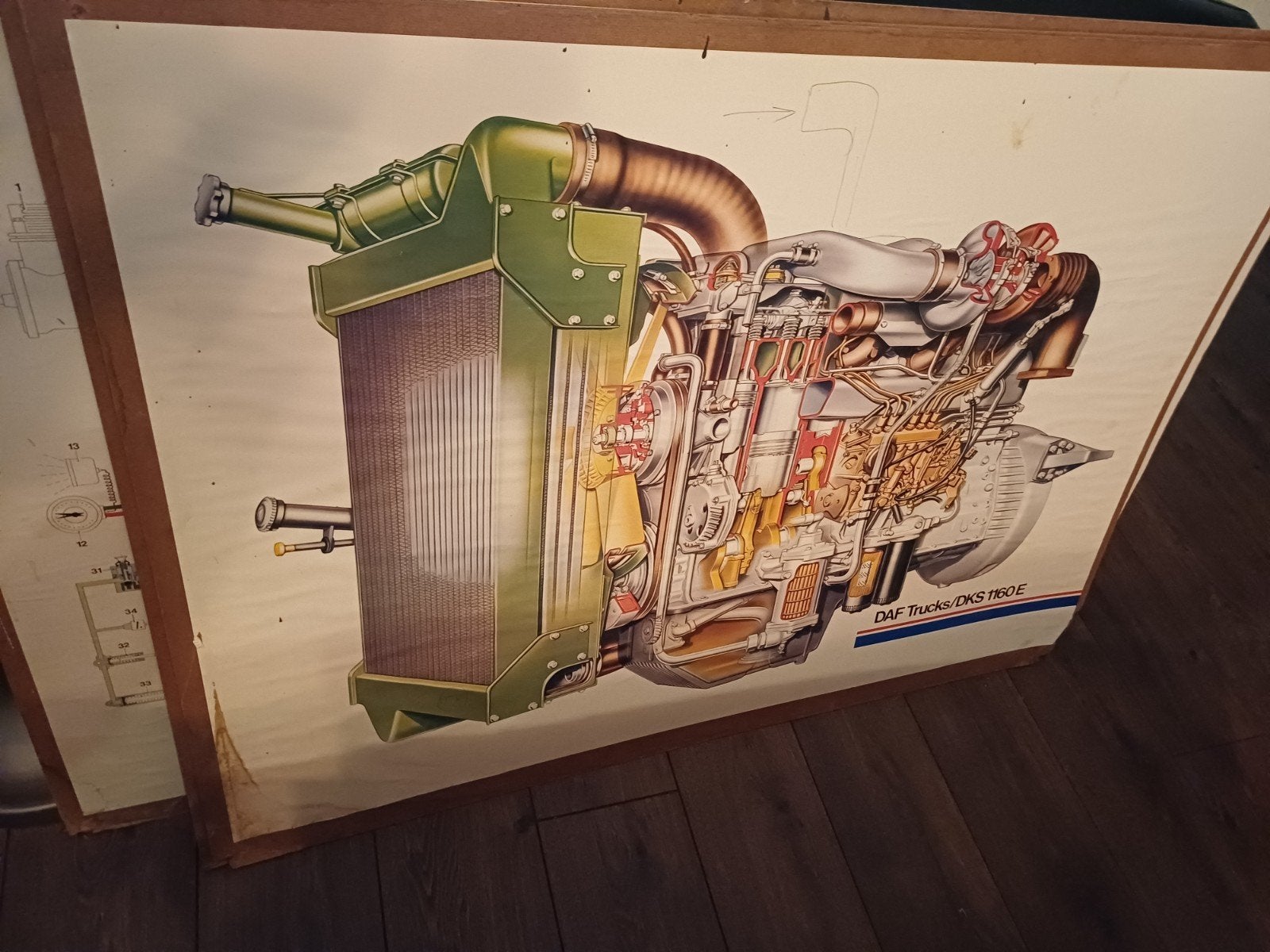 DAF Trucks DKS 1160 E Motor Schema Poster, Ophalen, Gelezen, Overige merken, DAF