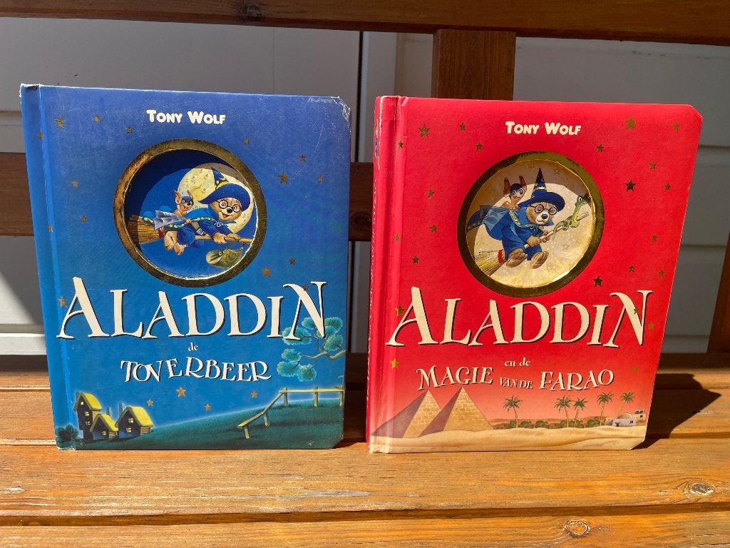 Kinderboeken Aladdin toverbeer magie van de farao Tony Wolf, Boeken, Ophalen of Verzenden, Fictie algemeen