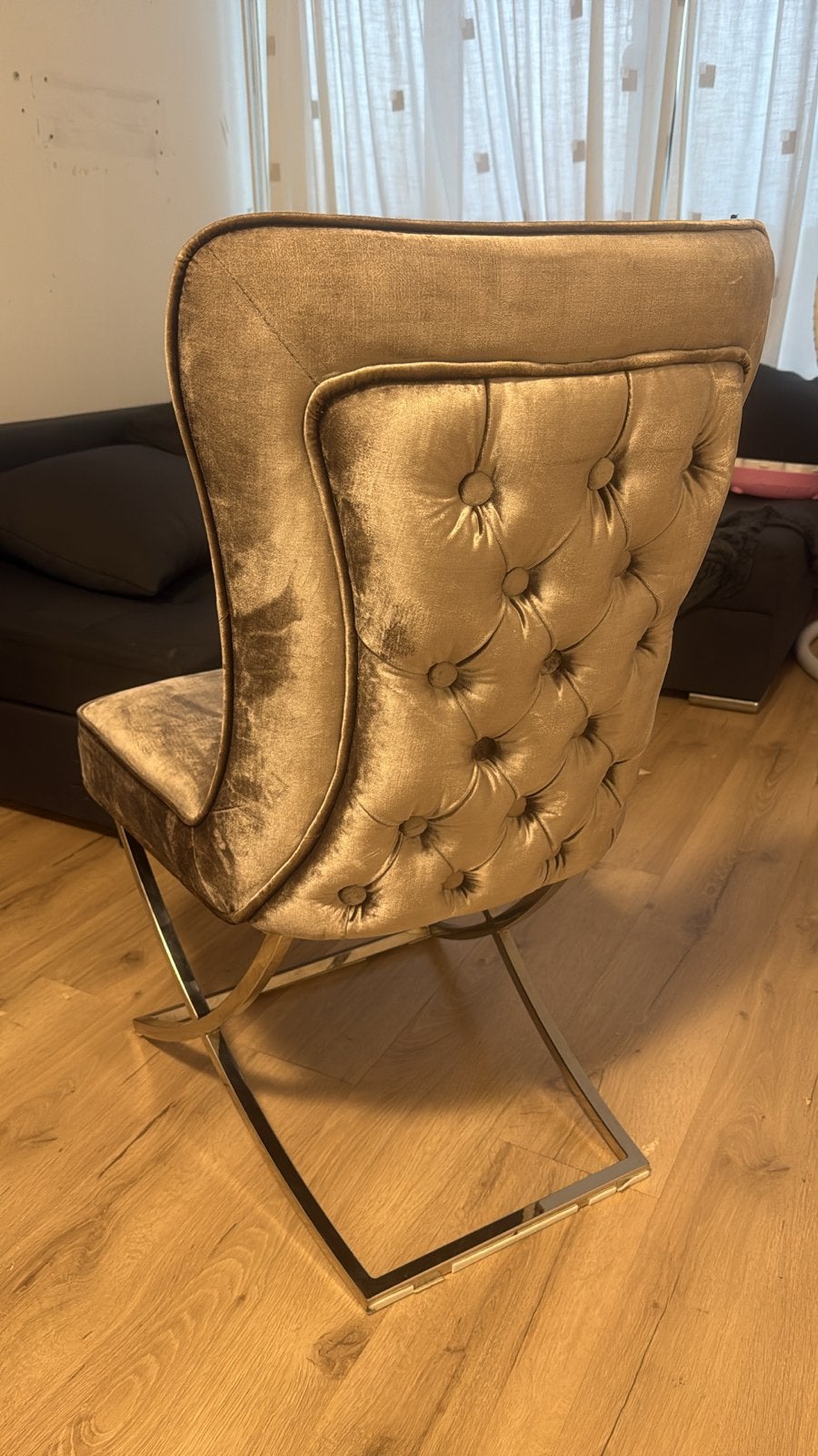 Luxe Eetkamerbank/Stoel - Zwart/Goud - Modern Design, Ophalen, Zwart, Zo goed als nieuw, Eén