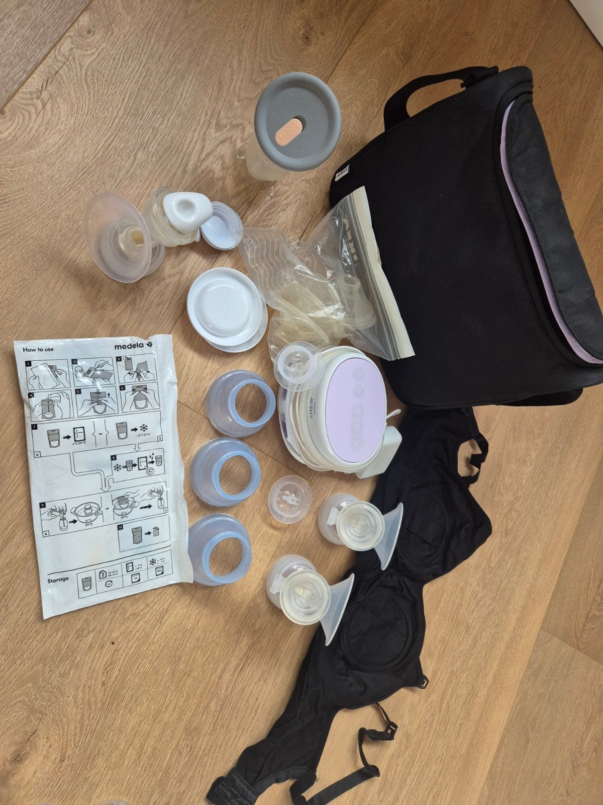 Philips Avent Borstkolf Set met Kolf BH en Haakaa Handkolf, Ophalen of Verzenden, Gebruikt