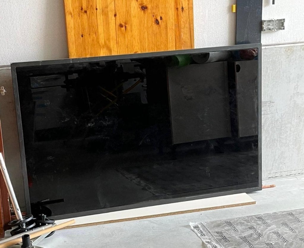 Glazen buitentafel, Tuin en Terras, Ophalen, Gebruikt, Rechthoekig, Overige materialen