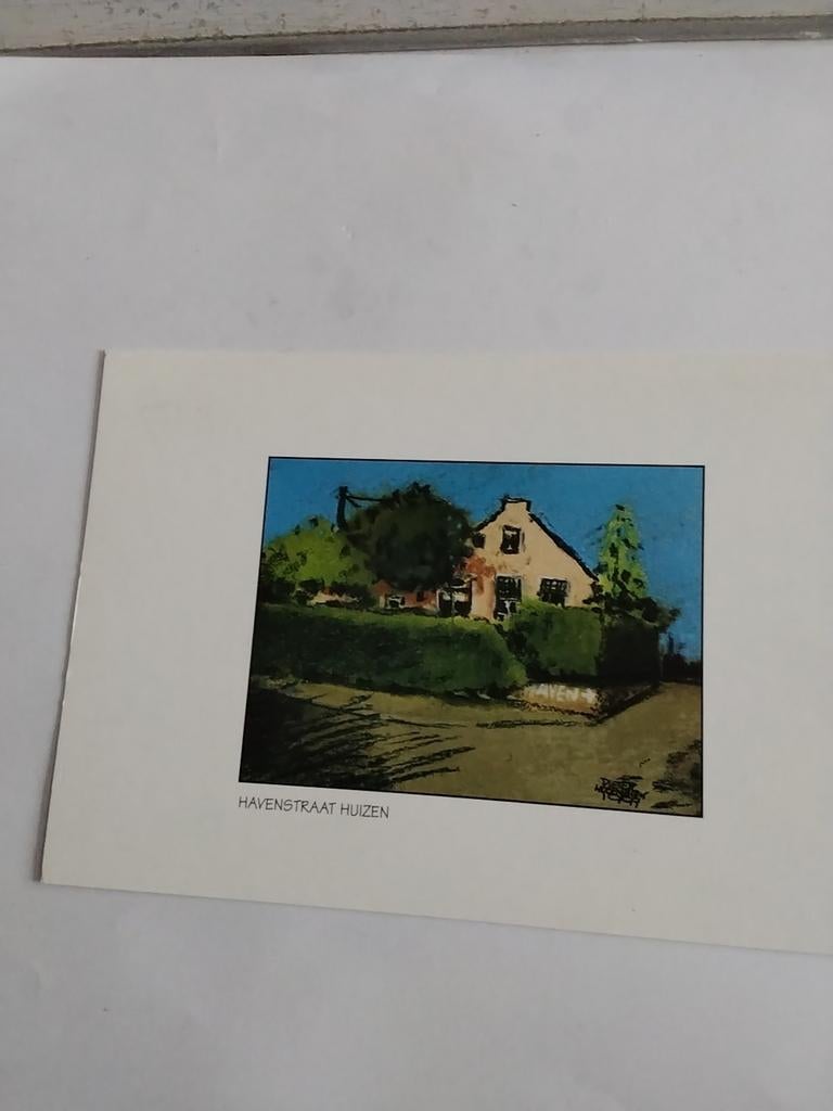 HAVENSTRAAT. HUIZEN  PASTEL TEKENING PIETER HOGENBIRK, Ophalen of Verzenden, Noord-Holland