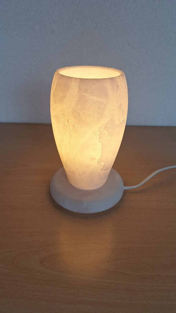Sfeervolle vintage Alabaster Tafellamp - Uniek Design, Huis en Inrichting, Lampen | Tafellampen, Ophalen, Gebruikt, Overige materialen