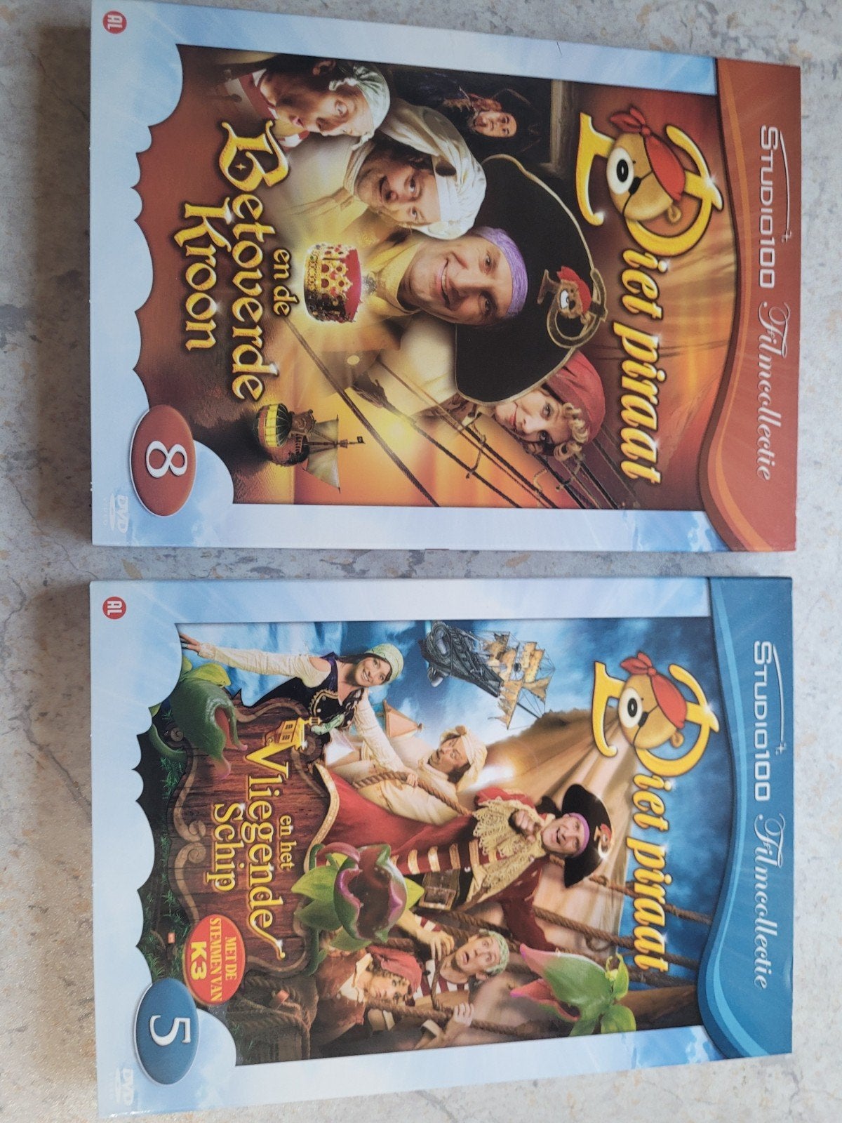 Piet Piraat Dvd set Het Vliegende Schip & De Betoverd, Avontuur, Alle leeftijden, Ophalen of Verzenden, Zo goed als nieuw