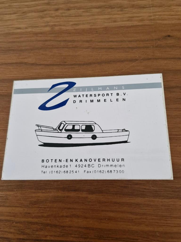 8237 sticker Zijlmans Watersport Drimmelen botenverhuur, Ophalen of Verzenden, Gebruikt, Bedrijf of Vereniging
