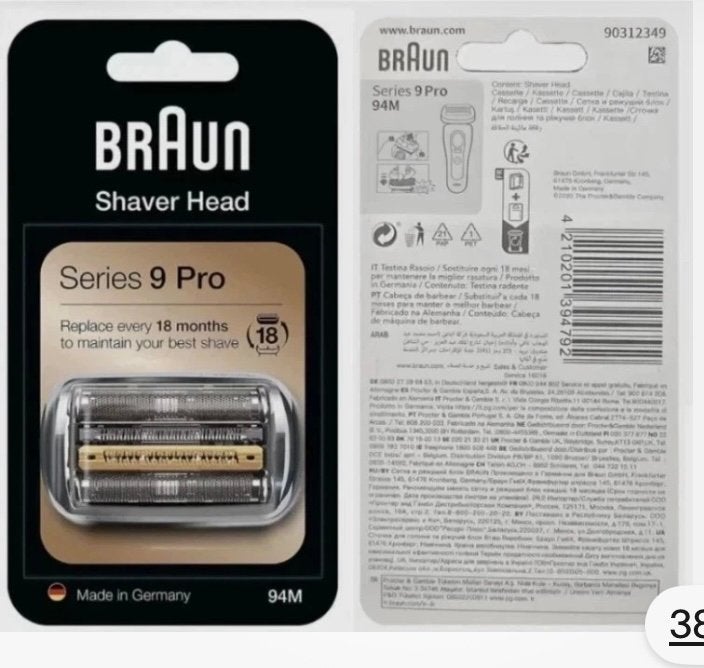 Braun Series 9 Pro Scheerhoofd 94M - Nieuw, Witgoed en Apparatuur, Persoonlijke-verzorgingsapparatuur, Nieuw, Scheren en Epileren