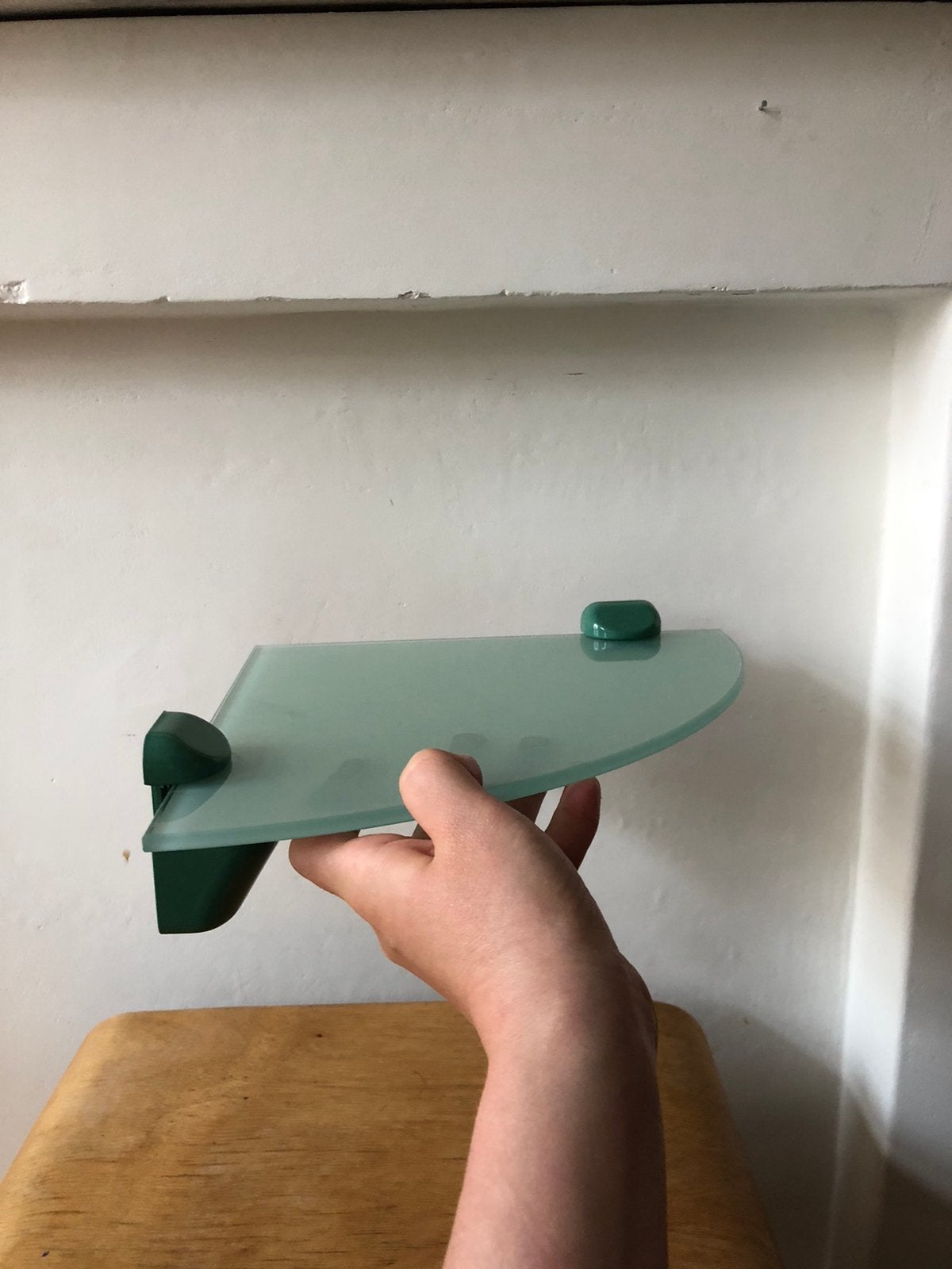 2x groene hoekplankjes, Ophalen of Verzenden, Zo goed als nieuw, Glas