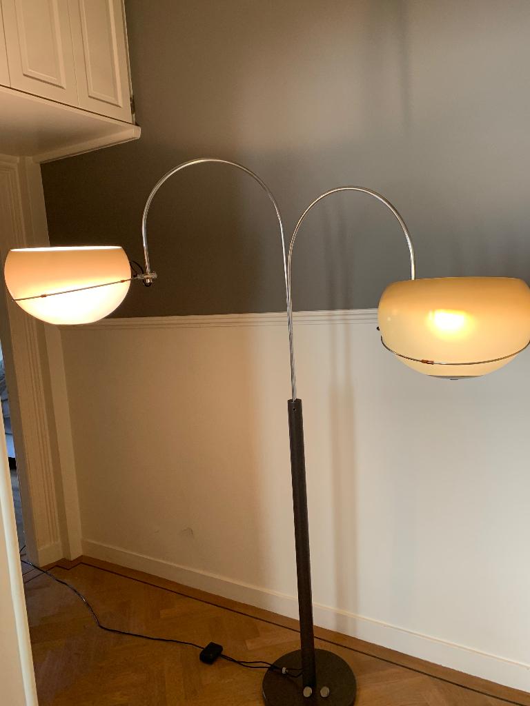Gepo Amsterdam mushroom vloerlamp Arc jaren 60, Ophalen, Gebruikt, Design, Metaal