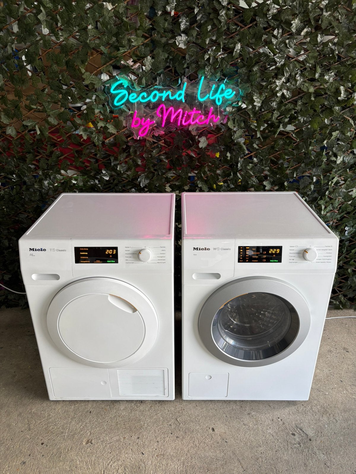 Miele W1 & T1 Wasmachine + Droger Set, Witgoed en Apparatuur, Wasmachines, Ophalen, 1200 tot 1600 toeren, 8 tot 10 kg, Refurbished