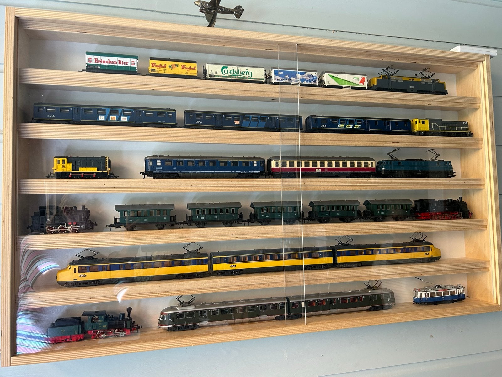 Collectie modeltreinen en toebehoren, Hobby en Vrije tijd, Modeltreinen | H0, Ophalen, Analoog, Gebruikt, Treinset