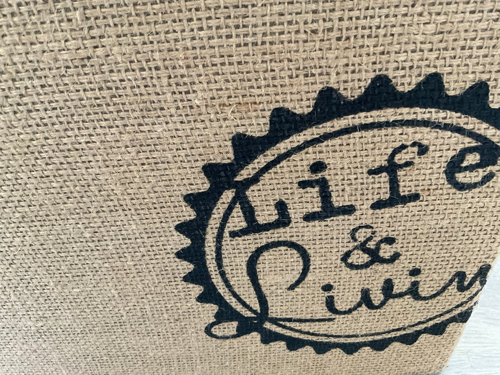 Jute opbergpoef met deksel - 'Life & Living', Huis en Inrichting, Banken | Voetenbanken en Poefen, Minder dan 50 cm, Gebruikt