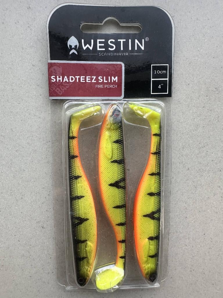 Nieuwe Westin ShadTeez Slim 10 cm Fire Perch – 3 stuks  (22), Ophalen of Verzenden, Nieuw, Overige typen