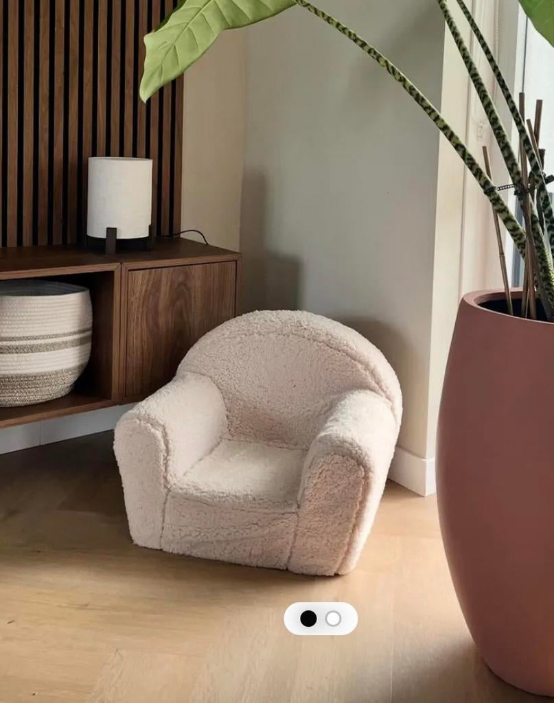 Schattige teddy kinderstoel fauteuil wit ecru creme, Kinderen en Baby's, Kinderkamer | Tafels en Stoelen, Zo goed als nieuw, Stoel(en)