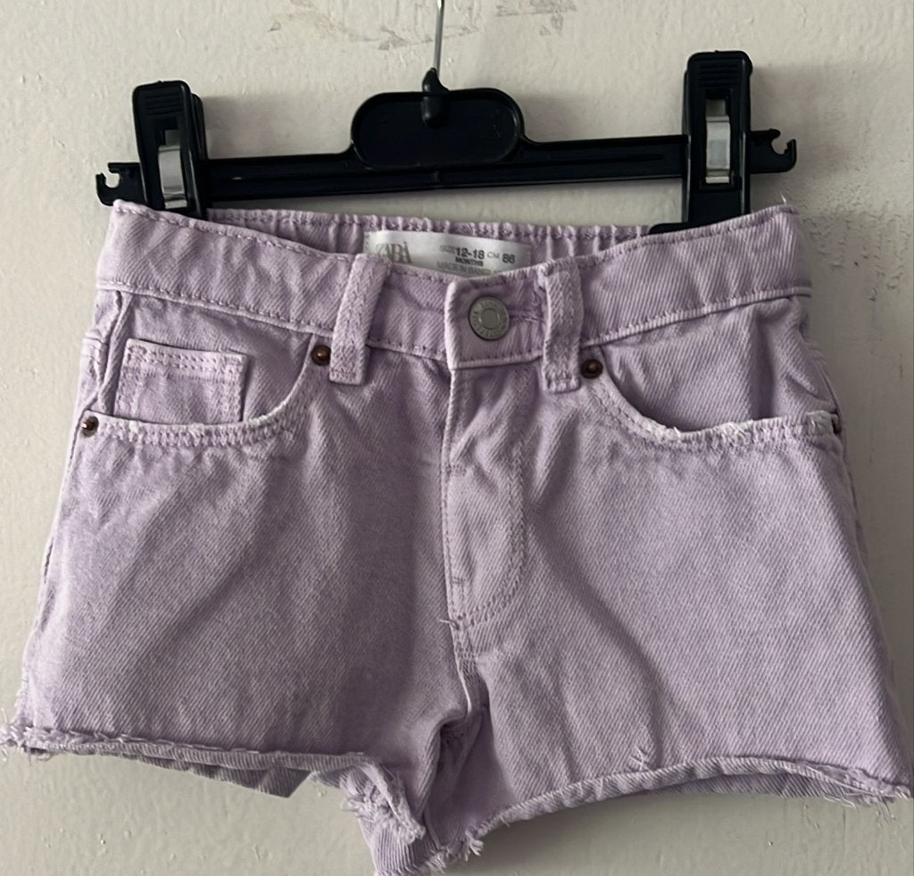Zara lila denim short maat 86, Broekje, Meisje, Ophalen of Verzenden, Zo goed als nieuw