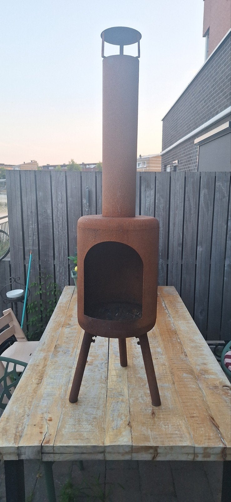Vuurpot 2 jaar oud weinig gebruikt! Vuurton terrashaard, Ophalen, Gebruikt, Vuurton