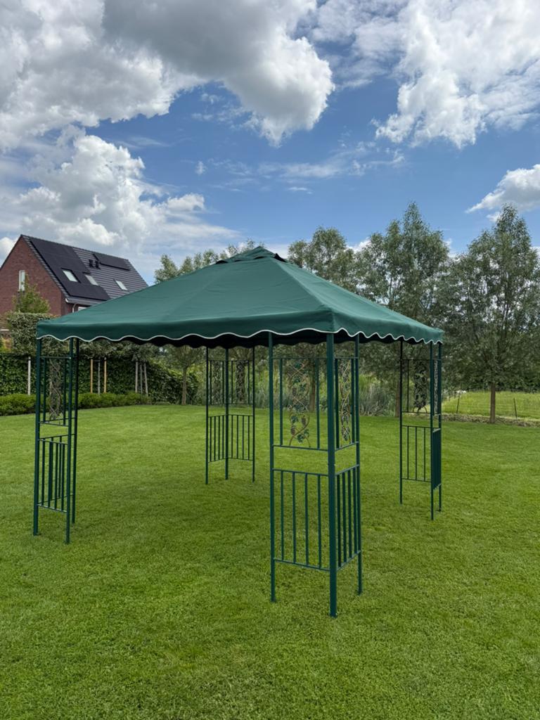 Partytent pergola prachtig hekwerk 300 x 300 kleur groen, Ophalen, Minder dan 5 meter