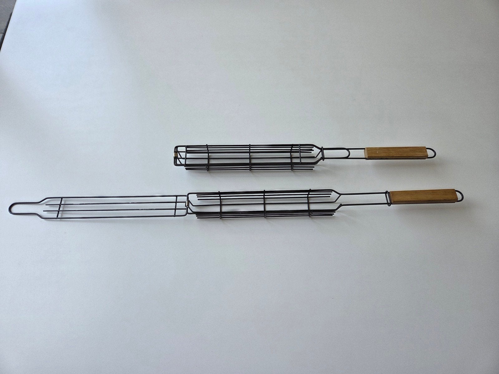 Set van 2 BBQ grillmanden met houten handvat, Ophalen of Verzenden, Gebruikt, Onbekend