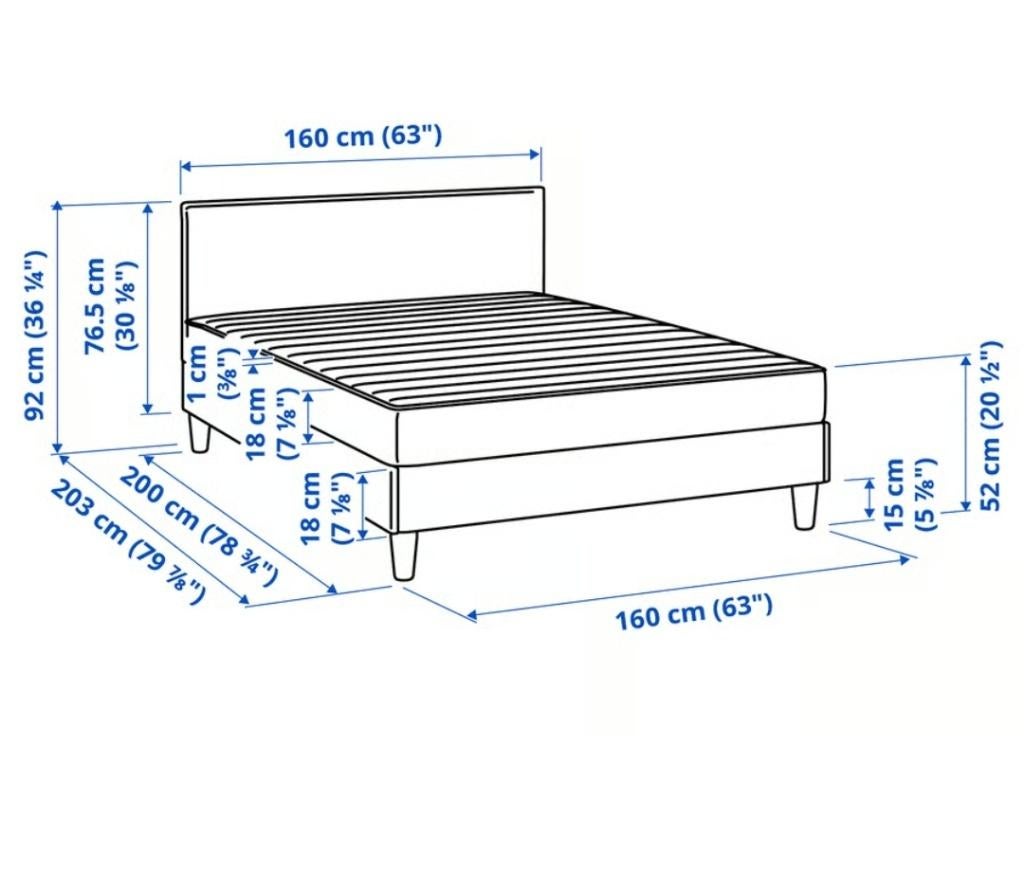 Ikea Sabovik 160x200cm Bedframe Only, Ophalen, Tweepersoons, Zo goed als nieuw, Bedbodem