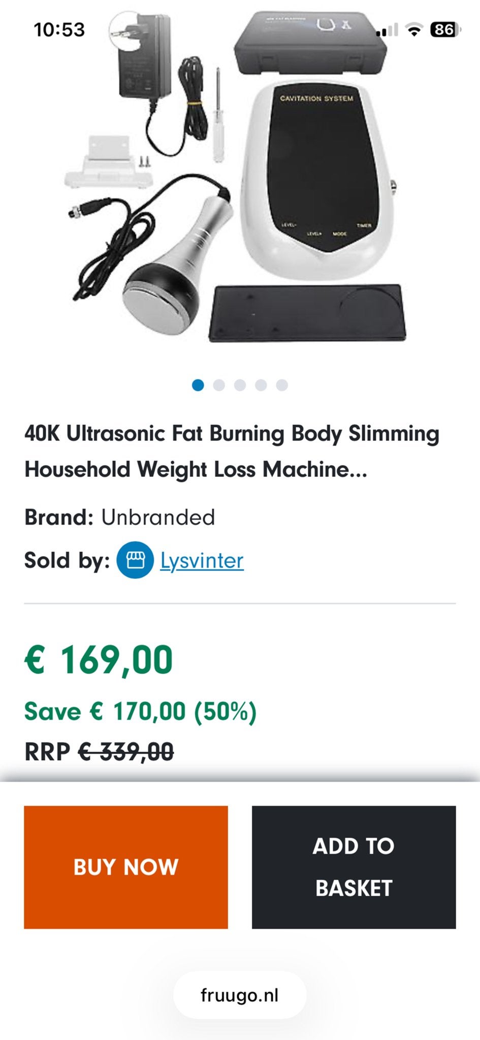 40K Ultrasone Cavitatie Afslankapparaat + Cavitatiegel, Ophalen of Verzenden, Zo goed als nieuw, Overige typen