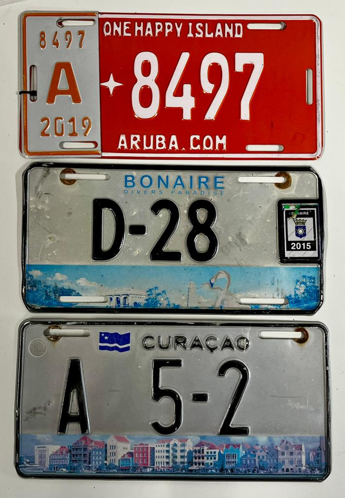 Kentekenplaten Aruba, Bonaire én Curacao, Ophalen of Verzenden, Gebruikt, Auto's