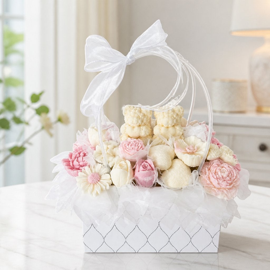 Luxe Flowerbox met Geurkaarsen in Tasje – Verlovingscadeau, Meerkleurig, Overige materialen, Nieuw, Ophalen of Verzenden