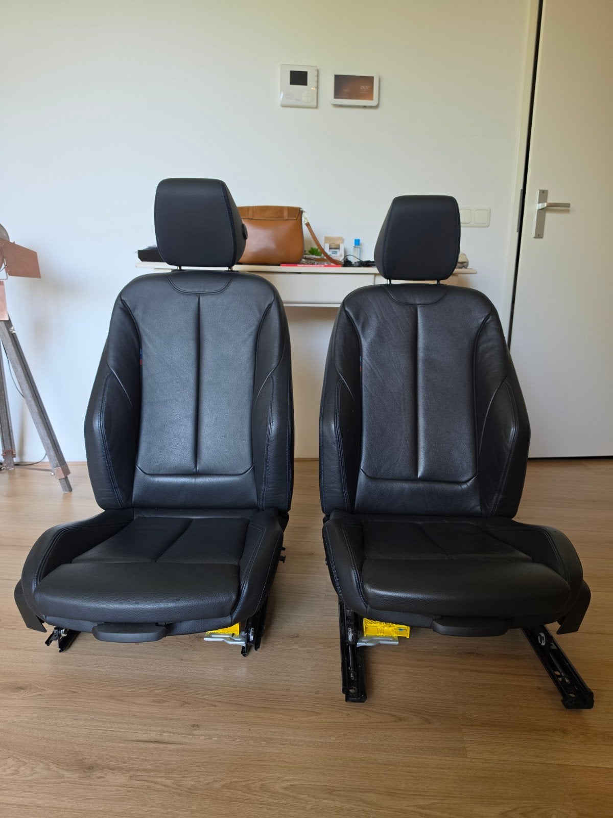 BMW F32 Coupé Stoelen - Zwart Nappa Leer met Blauwe Stiksels, Ophalen, Gebruikt, BMW