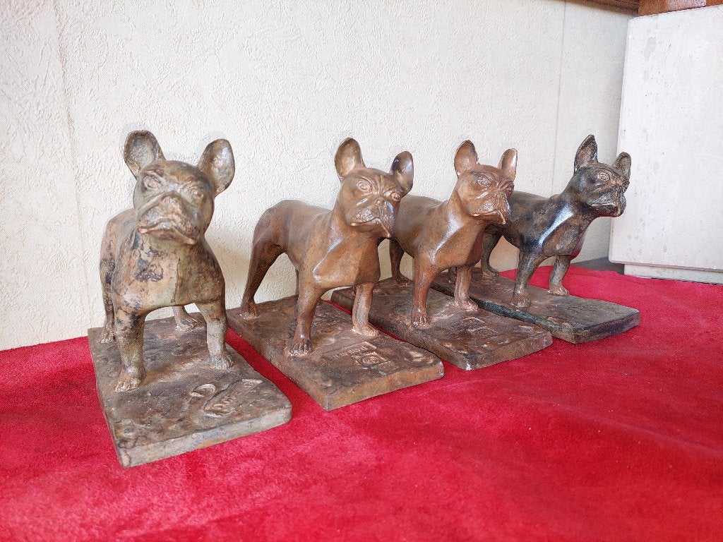 4 bronzen/  De Franse Bulldog / By Pierre Chenet, Ophalen of Verzenden, Zo goed als nieuw, Dier