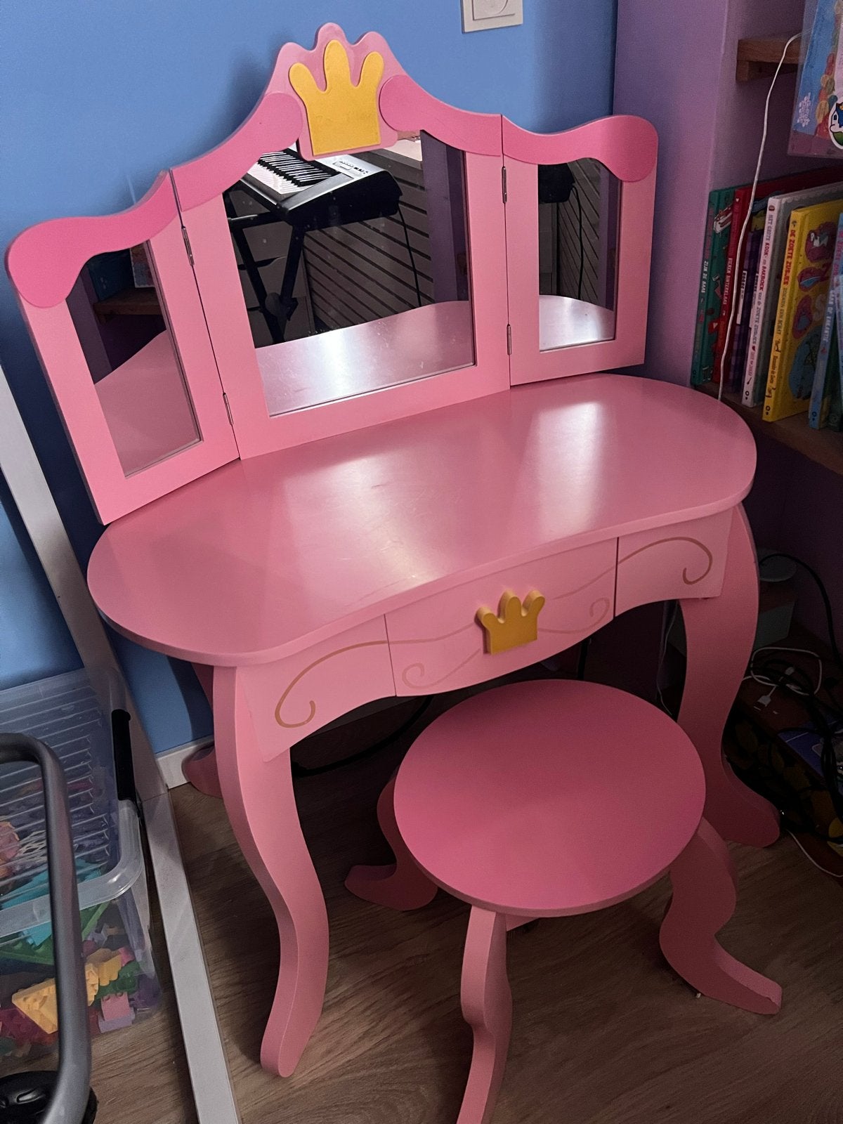 Prinsessen kaptafel met krukje - Roze, Ophalen, Gebruikt, Stoel(en)