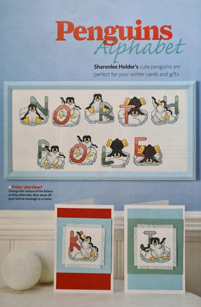 Pinguïns alfabet + 0 t/m 9 borduurpatroon, Ophalen, Nieuw, Handborduren, Patroon