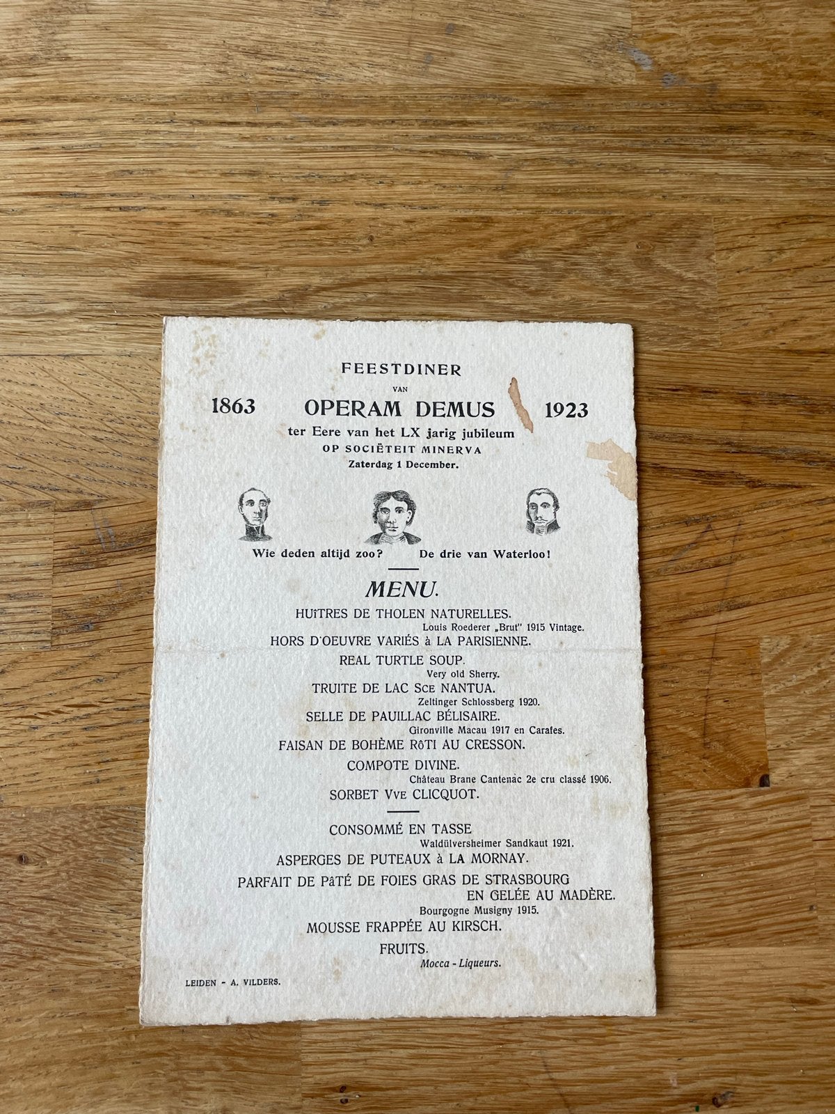 9 Minerva Leiden menu's & 3 vergaderstukken (1921-1927), Verzamelen, Ophalen, Gebruikt