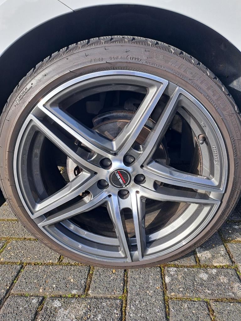 18 inch Borbet velgen met winterbanden 5x100 VW/Seat/Audi, Auto-onderdelen, Banden en Velgen, Ophalen, 18 inch, Banden en Velgen