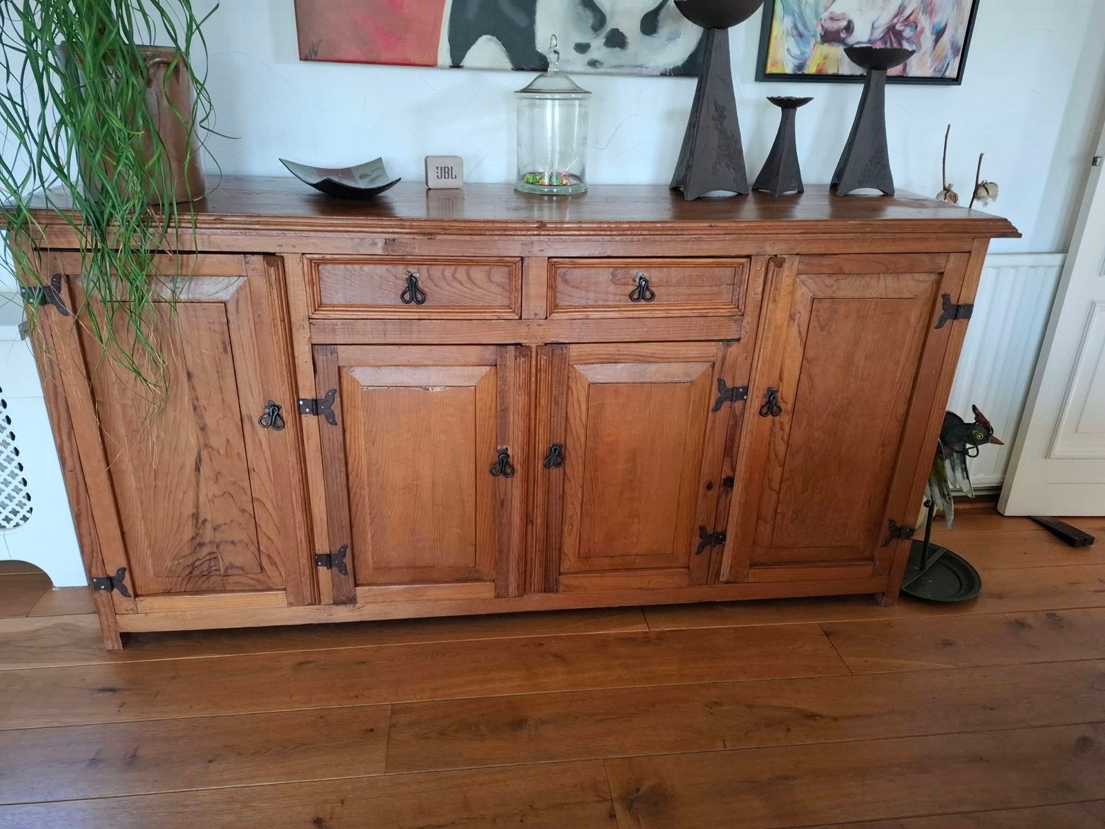 Grenen dressoir in redelijk goede staat, Ophalen, Gebruikt, 150 tot 200 cm, Met lade(s)