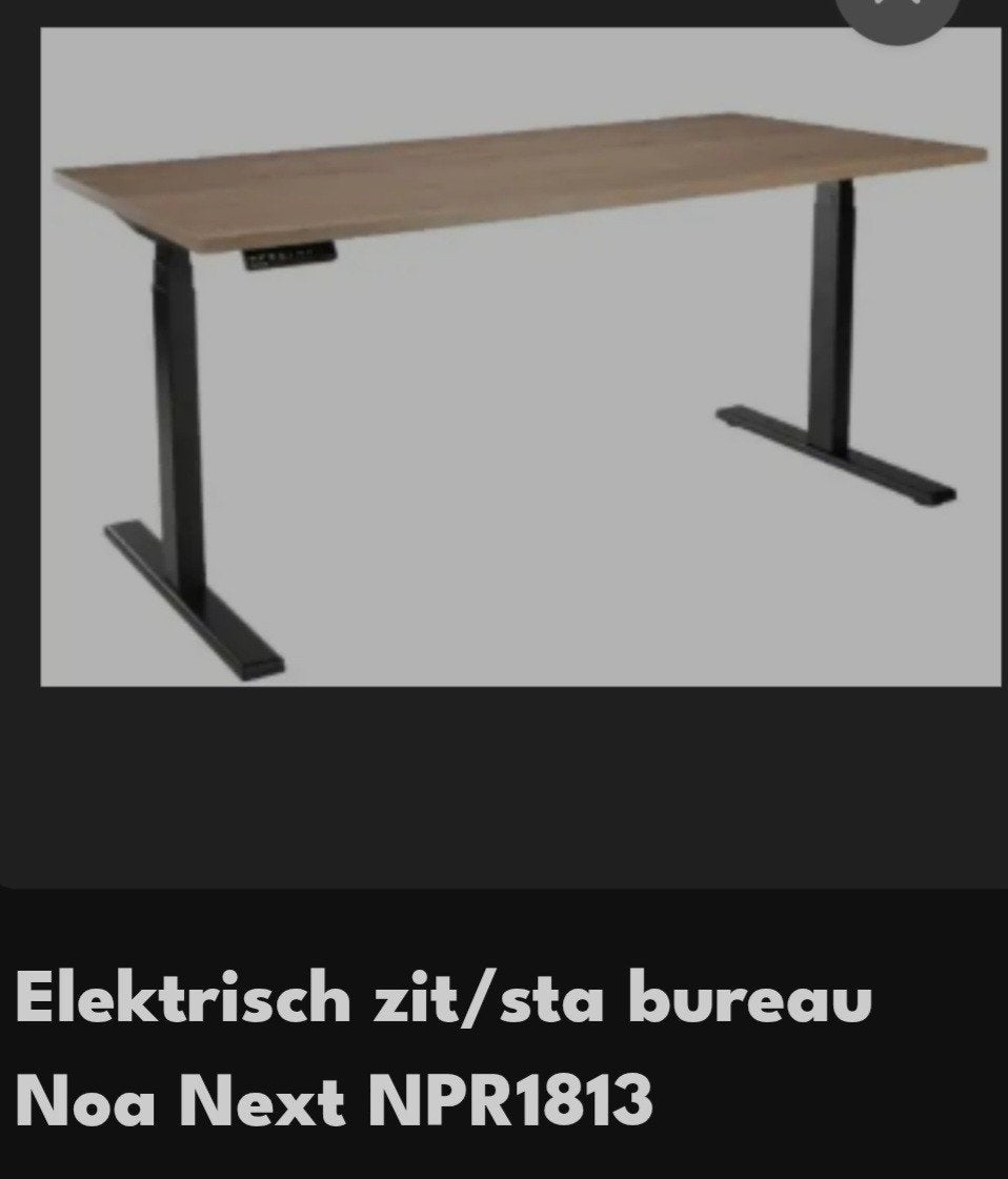 Elektrisch zit/sta bureau Noa Next 140 x 80 cm, Ophalen, Zit-sta bureau, Gebruikt, Hout