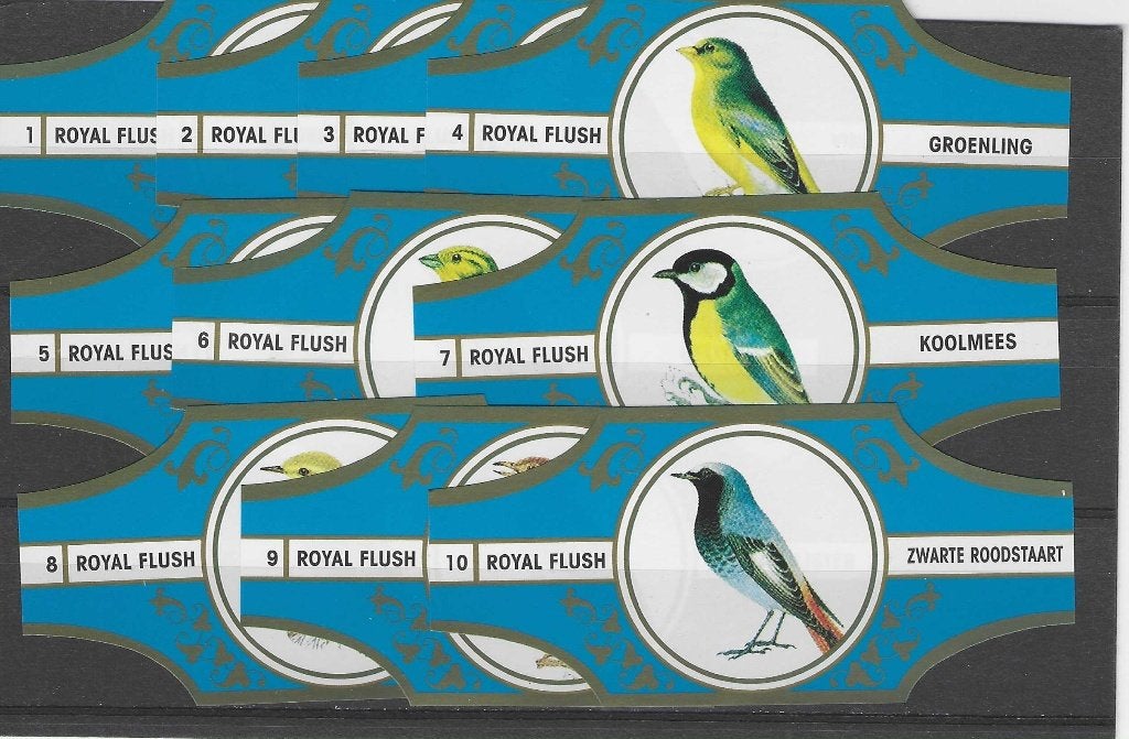 reeks 694  vogels   1-10 sigarenbanden, Ophalen of Verzenden, Zo goed als nieuw, Sigarenbandjes