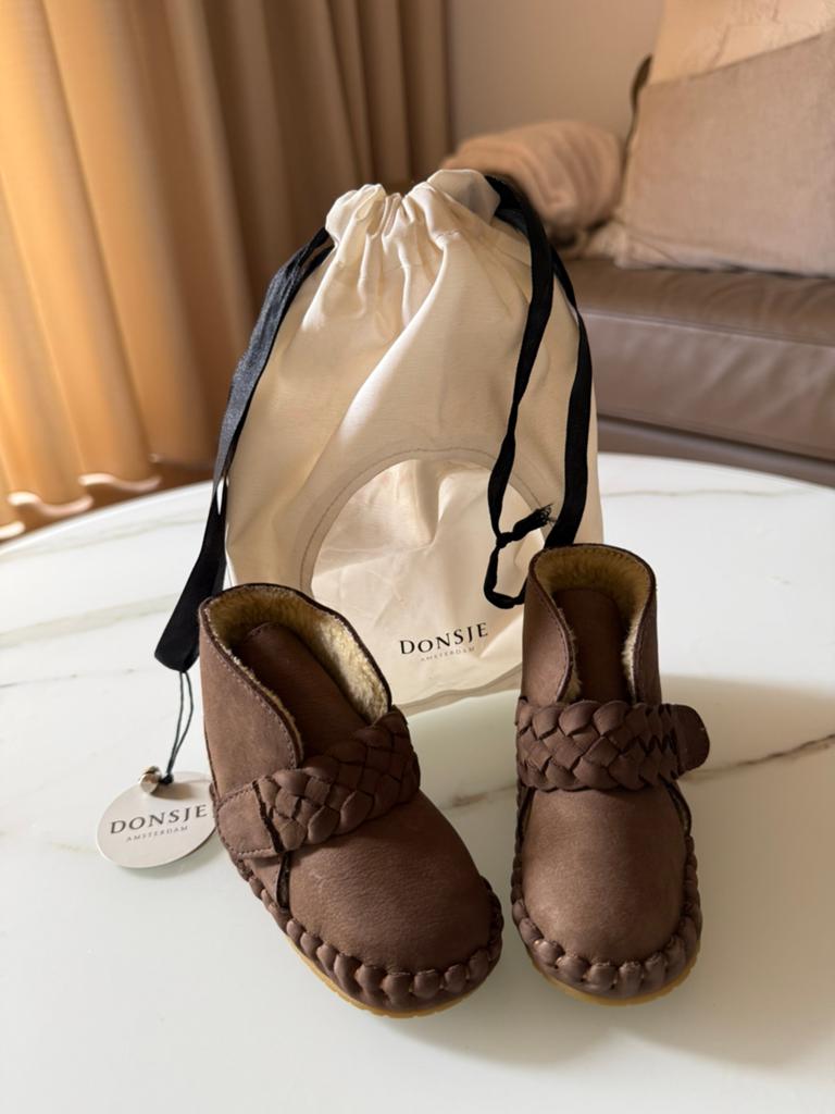 NIEUW Donsje Amsterdam Mace booties hazelnut 18-24 mnd, Ophalen of Verzenden, Nieuw, Jongetje of Meisje, Schoentjes