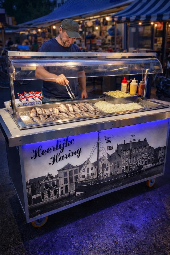 Haringkar op locatie., Ophalen