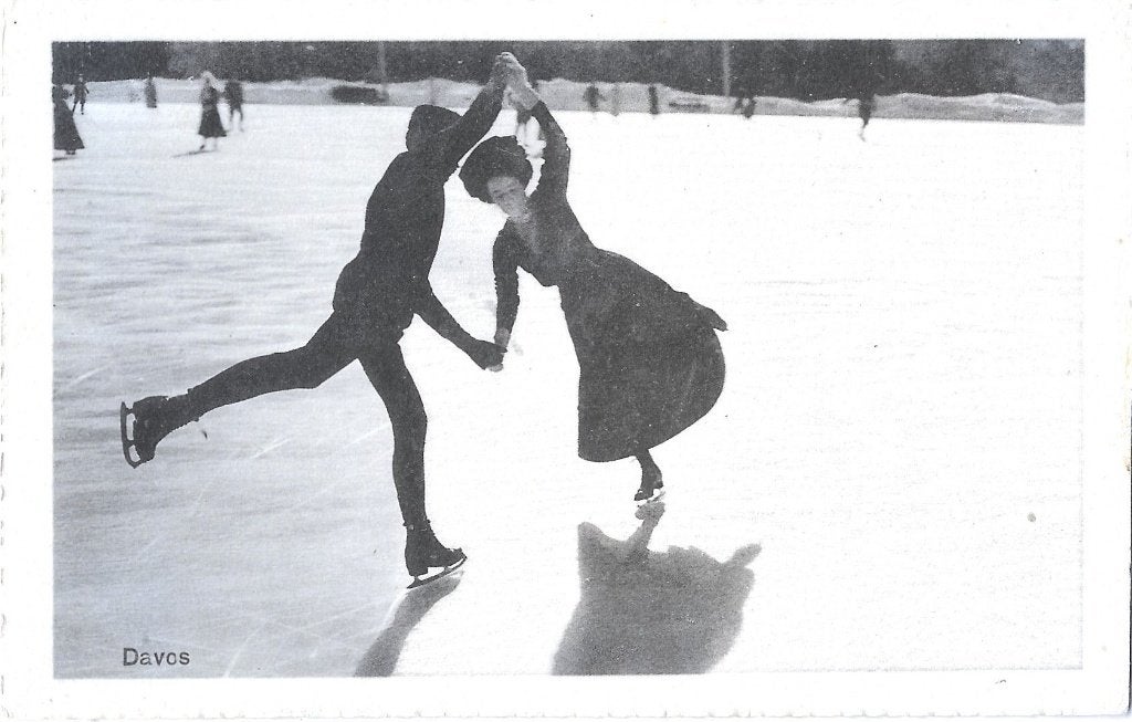 AK Davos, Arosa - Dancing on Ice, Verzenden, Voor 1920, Ongelopen, Overig Europa