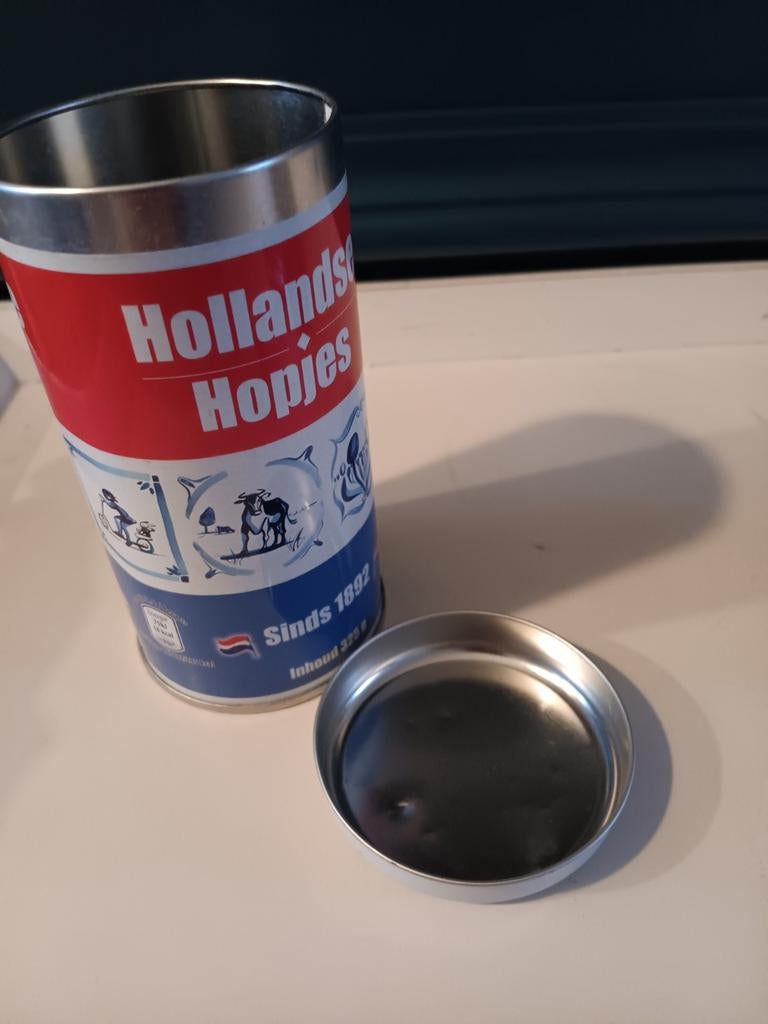 Vintage blikken: Hollandse Hopjes, Verzamelen, Blikken, Ophalen of Verzenden