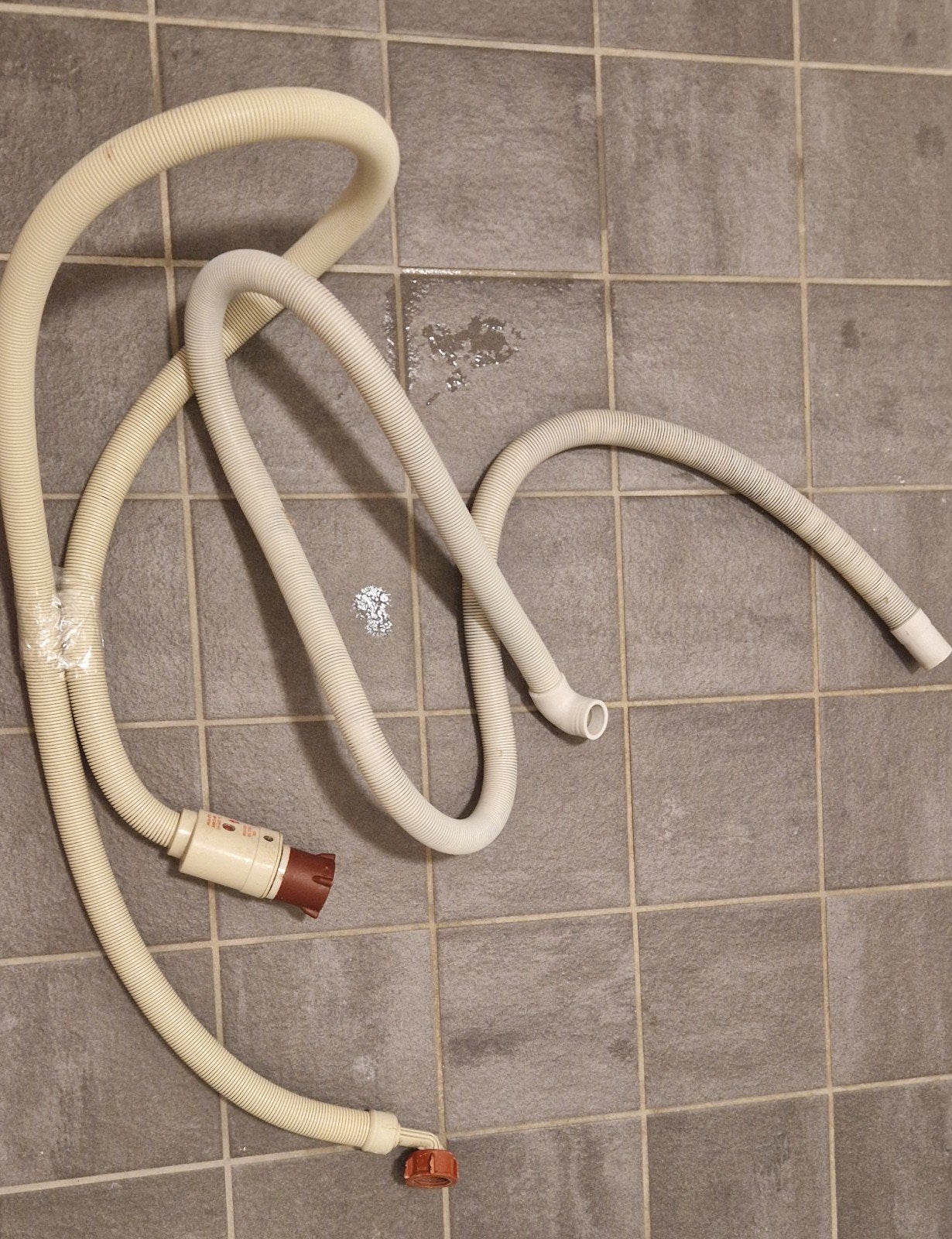 Aanvoerslang met waterstop+afvoerslang voor wasmachine/vaatw, Ophalen of Verzenden, Gebruikt