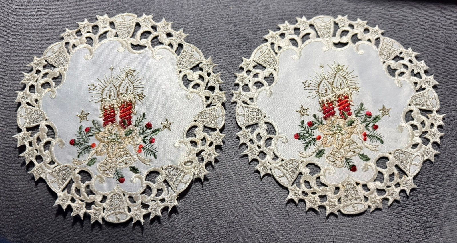 2 ronde kerstkleedjes, Verzenden, Rond, Zo goed als nieuw, Meerkleurig