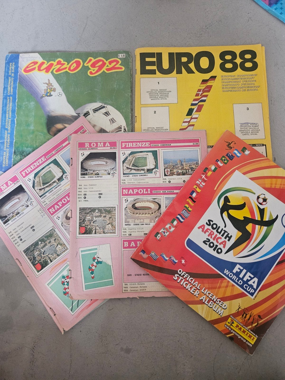 5x panini stickeralbum los of alles in 1... 1988, 1990, 1992, Verzamelen, Verzenden, Gebruikt, Buitenlandse clubs, Poster, Plaatje of Sticker