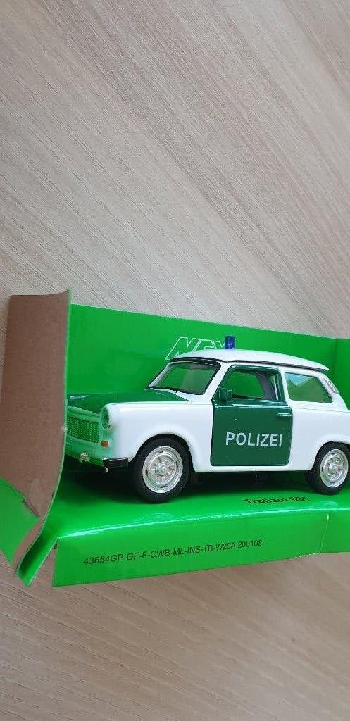 Welly trabant 601 politie polizei wit groen nieuw, Ophalen of Verzenden, Nieuw, Auto