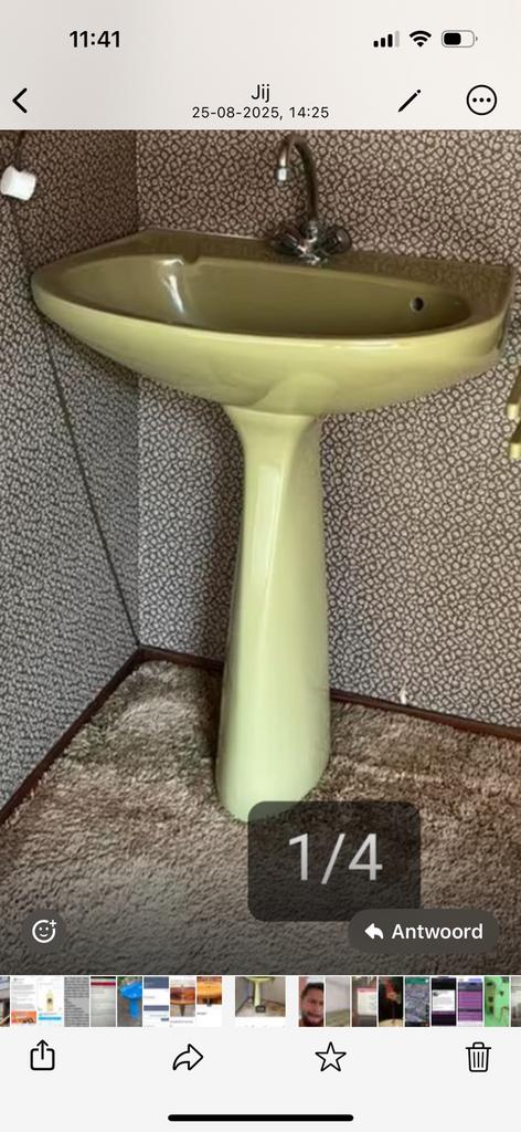 Villeroy en boch vintage keramieken wasbak, Ophalen, Gebruikt, Minder dan 100 cm, Wasbak of Wastafel