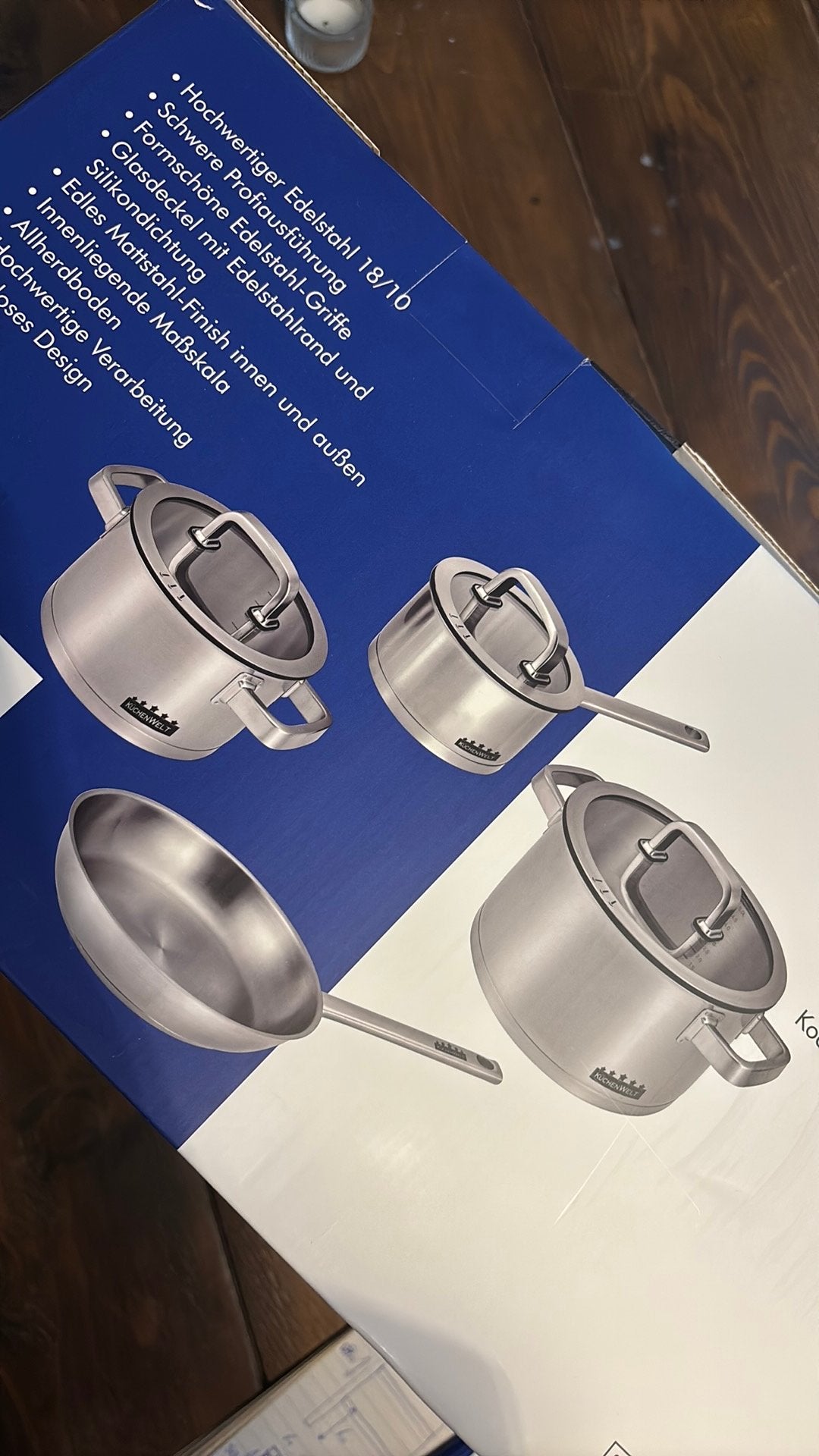 AMcook Exclusiv Pannenset Senna S7 - 7-delig, RVS, Ophalen, Met deksel, Nieuw, Pannenset