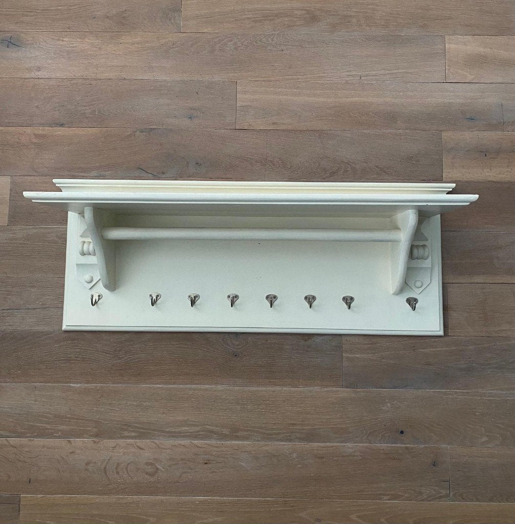 Luxe Landelijke Kapstok met Roede en Hoedenplank – 100 cm, Huis en Inrichting, Wandhanger, Hout, Ophalen of Verzenden, Zo goed als nieuw